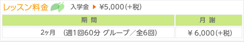 レッスン料金